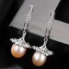 Brand European Style Loose Flowers Shape Charm Natural Pearl S925 Clip Earrings for Women Fine Jewelry Gifts Wholesale