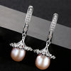 Brand European Style Loose Flowers Shape Charm Natural Pearl S925 Clip Earrings for Women Fine Jewelry Gifts Wholesale