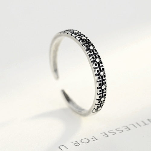 Brand Fashion 925 Silver Female Ring Jewelry With Squared&Circle Mirco Shape For Women Anniverary Gift Party Jewelry
