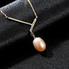 Brand New Arrival Simple Design 925 Silver Chain 7-8mm Natural Rice Pearl Pendant For Women Jewelry Gift