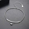Brand New Authentic 925 Sterling Silver Dancing Circle Clear Silver Adjustable Chain Bracelet for Women Fine Jewelry