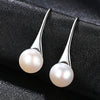 Brand New Hot Sale Temperament Elegant Sweet Pearl Dangle Earrings For Women Silver 925 Jewelry White/Black/Pink Colors
