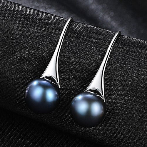 Brand New Hot Sale Temperament Elegant Sweet Pearl Dangle Earrings For Women Silver 925 Jewelry White/Black/Pink Colors