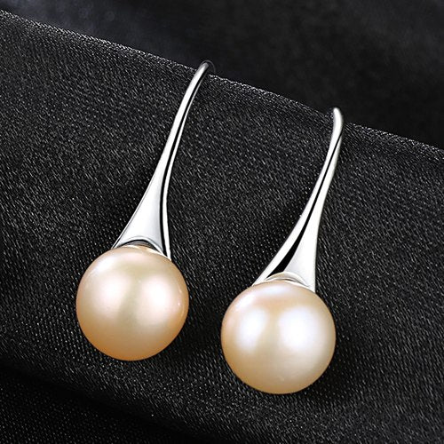 Brand New Hot Sale Temperament Elegant Sweet Pearl Dangle Earrings For Women Silver 925 Jewelry White/Black/Pink Colors