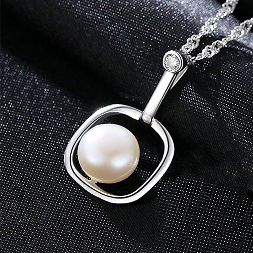 Brand Personali Style Gr Color Pearl Pendant 925 Sterling Silver Wave Chain Women Necklace Fine Jewelry for Party