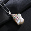 Brand Special-shaped Baroque Big Natural Pearl Pendant Women Necklace Sterling Silver Chain Each Pearl Difference