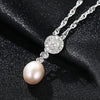 Brand Sterling Silver Jewelry Chain 925 Necklaces Top Quality 8-9mm Pearl Charm Pendent For Women Collier