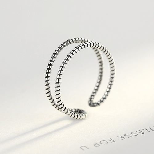 Brand Sterling Silver Women's Rings Minimalist Shape Open Skeleton Classic Cuff Adjustable Rings Silver 925 Jewelry