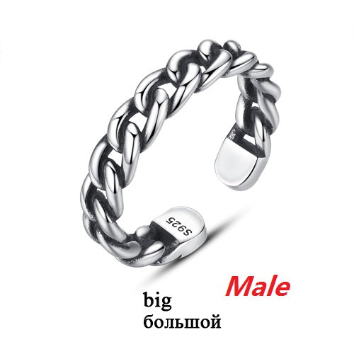 Brand Top Quality 925 Sterling Silver Cuff Rings for Valentine's Simple Style Distortion Opening Rings Fine Jewelry
