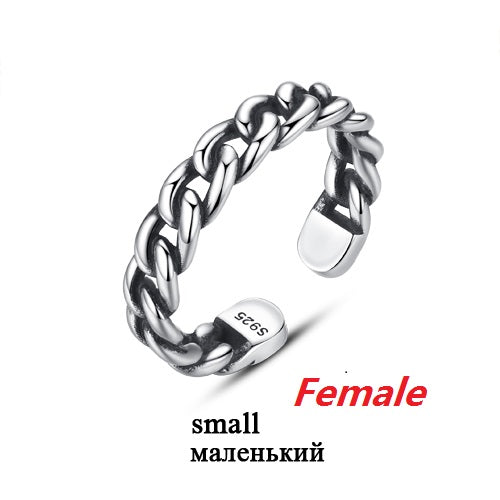 Brand Top Quality 925 Sterling Silver Cuff Rings for Valentine's Simple Style Distortion Opening Rings Fine Jewelry