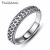 BrandTrendy ExquisiteVentine's Cuff Rings for Women&Men Genuine 925 Sterling Silver Knuckle Ring Fine Jewelry