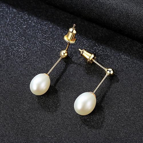 PAG MAG Classic 925 Silver 7-8MM Korean Fashion Jewelry Wholesale Sweet and Simple Natural Pearl Stud Earrings For Women Gift