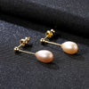 PAG MAG Classic 925 Silver 7-8MM Korean Fashion Jewelry Wholesale Sweet and Simple Natural Pearl Stud Earrings For Women Gift