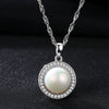 Classic Round 925 Sterling Silver Pendant Necklace with 9-9.5mm Pearls Natural Pearl Fine Jewelry Hot001