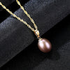 Elegant Pearl 18K Yellow Gold Pendant Natural Pearl Pendant Necklace 45cm Gift For Women Wedding Or Party