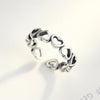 Genuine 925 Sterling Silver Heart Ring Dazzling Daisy Meadow Plant Ring For Women Wedding Silver 925 Jewelry