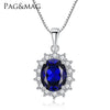 Genuine Blue Fire Mystic Topaz Pendant Necklace Solid 925 Sterling Silver Jewelry Best Gift For Women Fine Jewelry