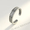 Genuine Thai Silver Leaf shape Fancy Rings Adjustable Cuff ring Punk and Trendy Fine Jewelry for Women/Girl Gift