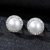 High Quality Solid Silver Jewellery Women 100%Natural Pearl Stud Earrings Jewelry Wedding Small Round Earring