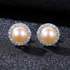 High Quality Solid Silver Jewellery Women 100%Natural Pearl Stud Earrings Jewelry Wedding Small Round Earring