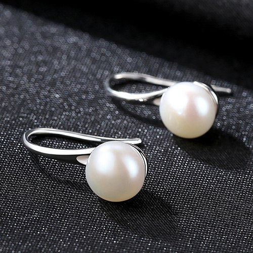 Luxury Cultured Natural Pearl Stud Earrings For Women 925 Sterling Silver Earring Elegant Birthd Gift