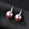 Luxury Cultured Natural Pearl Stud Earrings For Women 925 Sterling Silver Earring Elegant Birthd Gift