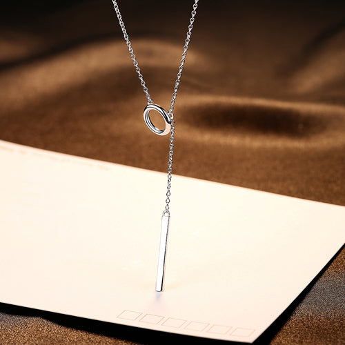 NEW Arrival 925 Sterling Silver Necklaces Minimalist Simple Pendant Circle Necklace For lady Daily Wearing Jewelry