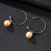 New Fashion Big Half Circle Earwire 925 Sterling Silver Drop Earring For Women Fine Pearl Paved Banquet Gifts