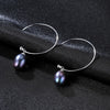 New Fashion Big Half Circle Earwire 925 Sterling Silver Drop Earring For Women Fine Pearl Paved Banquet Gifts