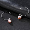 New Fashion Big Half Circle Earwire 925 Sterling Silver Drop Earring For Women Fine Pearl Paved Banquet Gifts