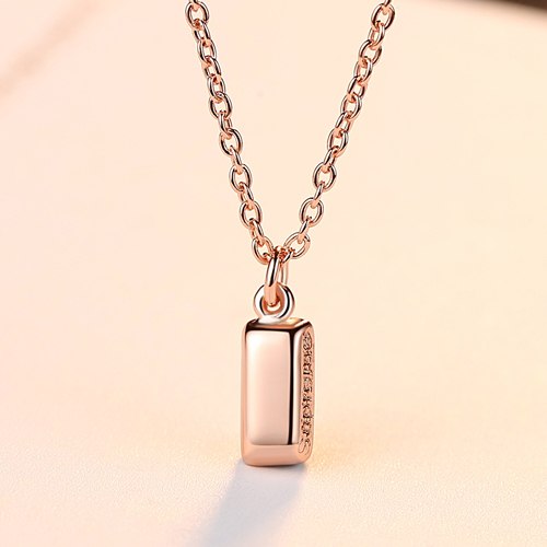 New Fashion Genuine Sterling Silver 925 Pedant Necklace Minimalist Simple Squared For Women&Men Delicate Trendy Jewelry