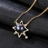Newest 18K Gold-color 925 Sterling Silver Chic pearl Pendant Necklace Girls Wedding Accessories Lucky Star Shape Jewelry