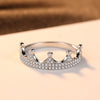 Real pure 925 Silver Crown Shape Women Fine Ring Mounting Clear Bling Bling CZ Crystal For Fashion Party or Gift