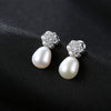 Romantic Exquisite Flowers Stud Earrings For Women Big Natural Pearl Party Jewelry Gift Factory Wholesale
