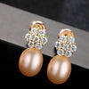 Romantic Exquisite Flowers Stud Earrings For Women Big Natural Pearl Party Jewelry Gift Factory Wholesale