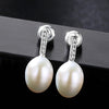 Simple Classic Earrings 925 silver jewelry Pearl Earrings 8-9mm Natural Pearl from China Daily Wear Box Free
