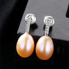 Simple Classic Earrings 925 silver jewelry Pearl Earrings 8-9mm Natural Pearl from China Daily Wear Box Free