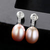 Simple Classic Earrings 925 silver jewelry Pearl Earrings 8-9mm Natural Pearl from China Daily Wear Box Free