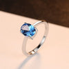 Sky-blue Topaz bling bling Rectangle Fine Rings With 100% 925 Sterling Silver Wedding Party ring For Women/Girl Daily