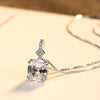 Waved Design Topaz Gemstone Square Shape Pendant Necklace 100% 925 Silver Chain Elegant Fine Jewelry for Women/Girl