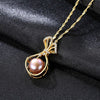 PAG&MAG18K gold-color 925Sterling Silver Water Bottle Necklace Inlaid CZ Natural Pearl Pendant For Women Jewelry Wedding Gift