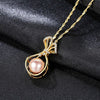 PAG&MAG18K gold-color 925Sterling Silver Water Bottle Necklace Inlaid CZ Natural Pearl Pendant For Women Jewelry Wedding Gift