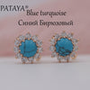 New Arrivals Women Multicolor India Wedding Jewelry Sunflower Onyx Natural Stone Earrings 585 Rose Gold Dangle Earrings