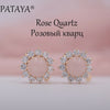 New Arrivals Women Multicolor India Wedding Jewelry Sunflower Onyx Natural Stone Earrings 585 Rose Gold Dangle Earrings