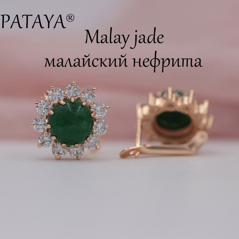 New Arrivals Women Multicolor India Wedding Jewelry Sunflower Onyx Natural Stone Earrings 585 Rose Gold Dangle Earrings