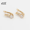 PATAYA Romantic Bride Long Earrings 585 Rose Gold White Round Natural Zircon Women Fashion Jewelry Accessories Wedding Earrings