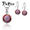 925 Sterling Silver Colorful Beautiful Sweet And Lovely Style Necklace Earrings Set Surprise Gift For Women Lady