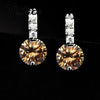 Elegant Wedding Engagment Woman Lady Stud Earring,Pure 925 Sterling Silver AAA CZ Zircon Crystal Jewelry For Bridal