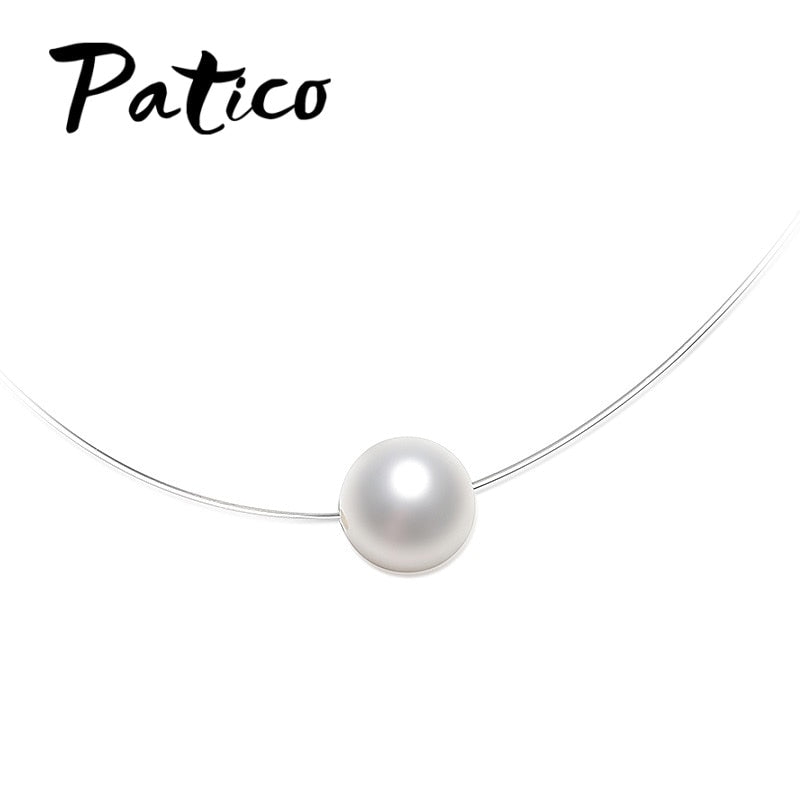 Fashion Simple Chain Short Women Necklaces For Party Jewelry Pearl Pendant Necklaces 925 Sterling Silver Jewelry Gifts