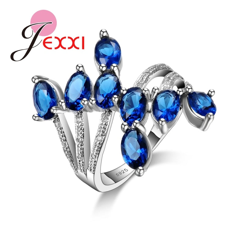 New Style Fashion Ring Jewelry Elegant 925 Sterling Silver Engagement Wedding Rings For Women Bridal Bijoux